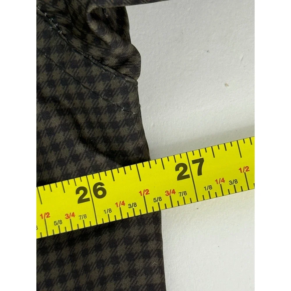 White‎ Fir Mens Brown Micro Check Golf Windshirt Inverness Country Club Sz L